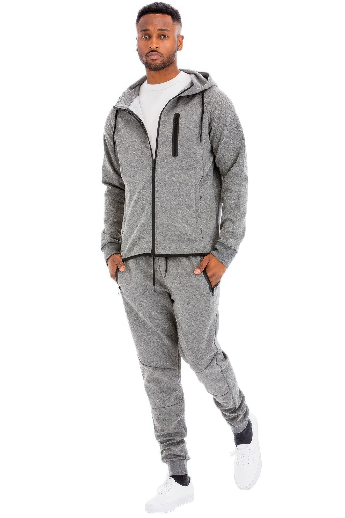 Mens Full Zip Sweat Pant Sweat Set - Casual Fit Clothes