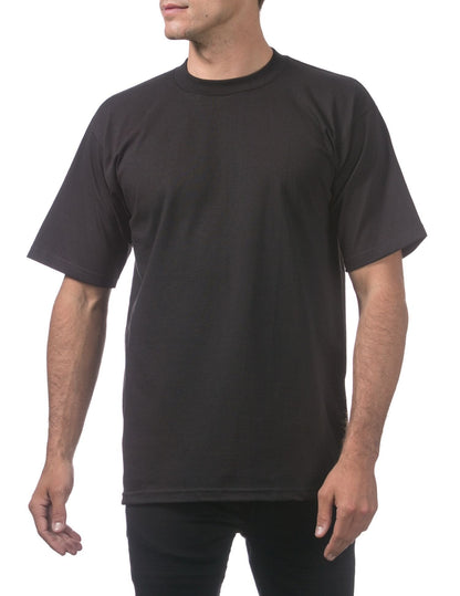 Men's Heavyweight Plain Blank Basic Black T-shirt 5.6 oz - Casual Fit Clothes