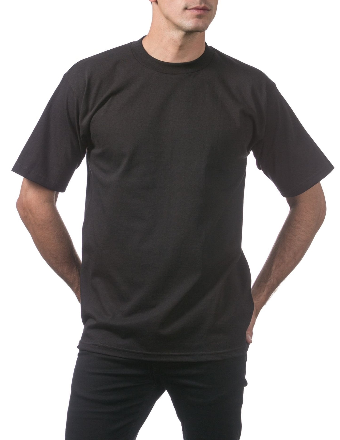 Men's Heavyweight Plain Blank Basic Black T-shirt 5.6 oz - Casual Fit Clothes