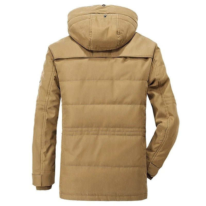 Mens Hooded Winter Parka Coat with Inner Fleece - Casual Fit Clothes