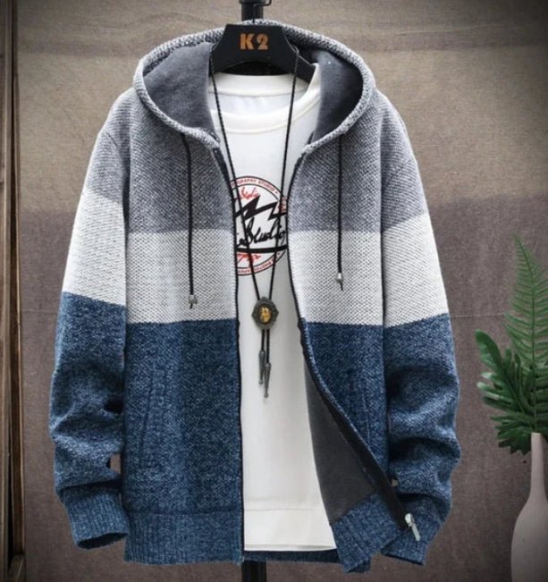 Mens Hooded Zipper Jacket Sweater Jacket - Casual Fit Clothes