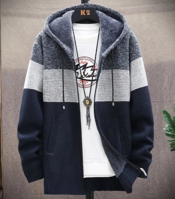Mens Hooded Zipper Jacket Sweater Jacket - Casual Fit Clothes
