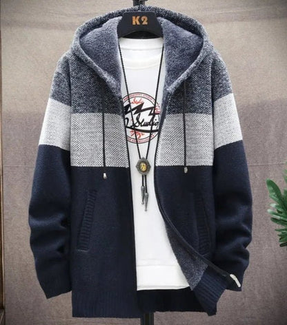 Mens Hooded Zipper Jacket Sweater Jacket - Casual Fit Clothes