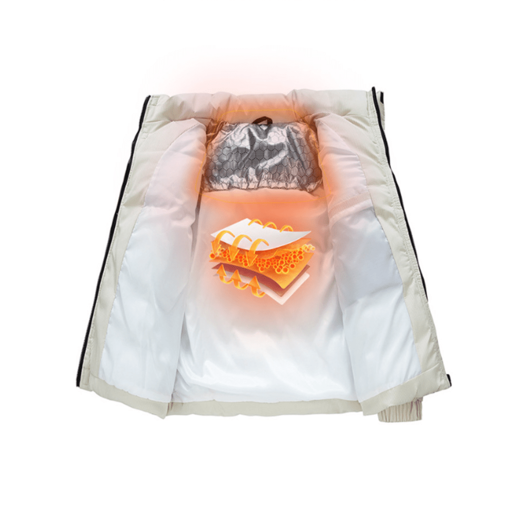 Mens Stand Collar Puffer Jacket - Casual Fit Clothes