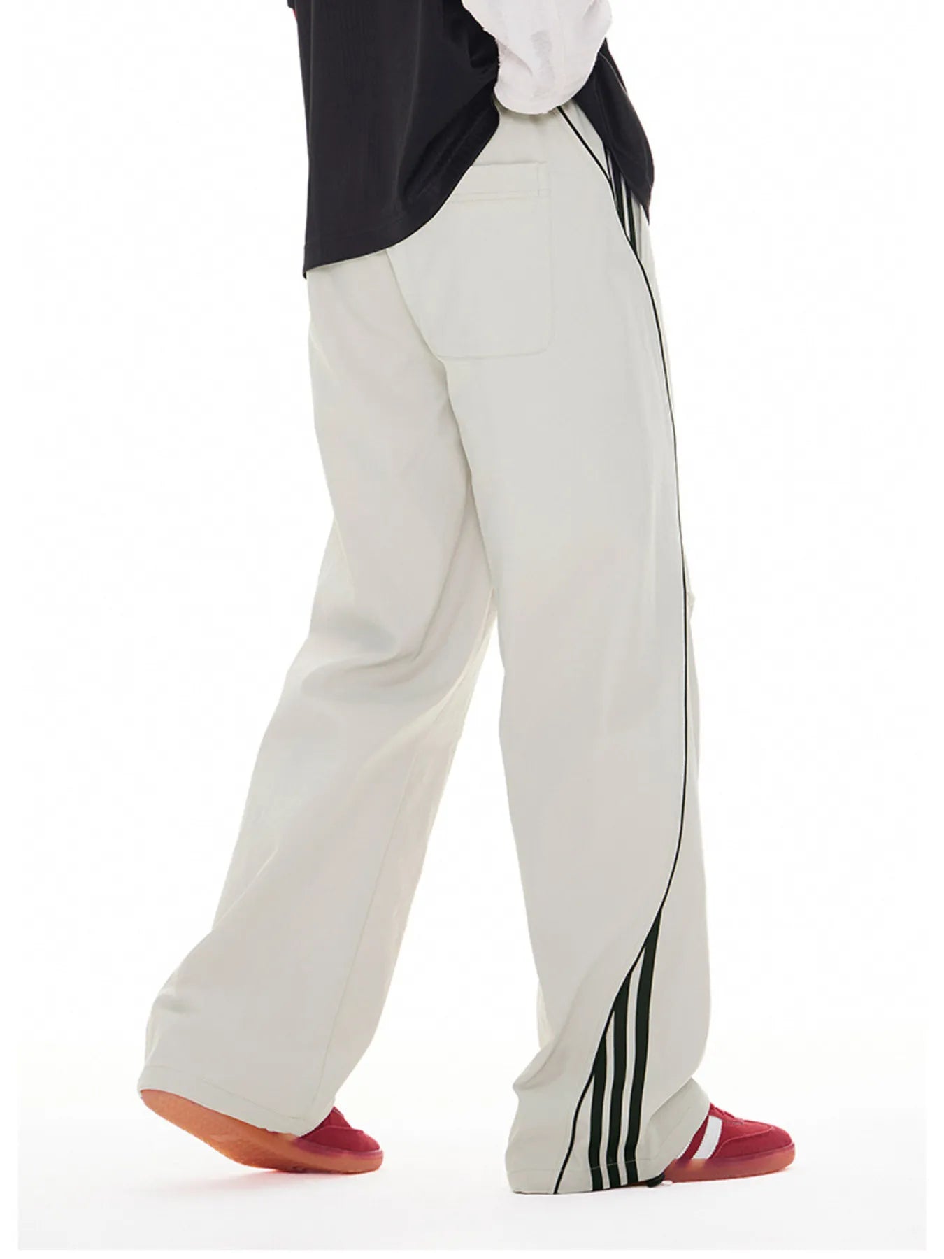 Men's Stripe Wide Leg Cargo Pants - Casual Fit Clothes