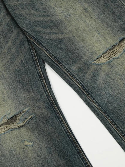 Men's Vintage Distressed Flare Jeans - Casual Fit Clothes