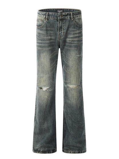 Men's Vintage Distressed Flare Jeans - Casual Fit Clothes