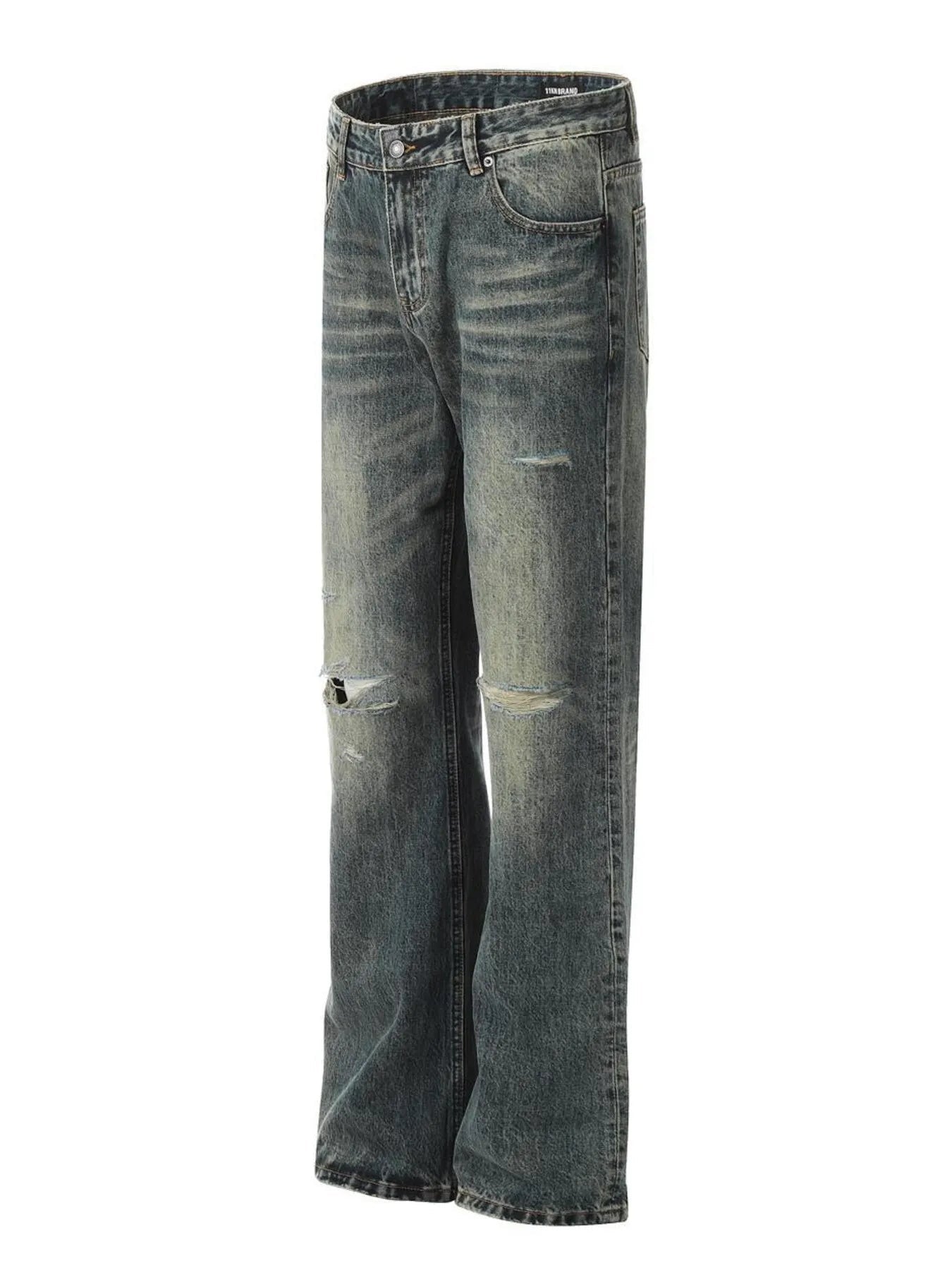 Men's Vintage Distressed Flare Jeans - Casual Fit Clothes