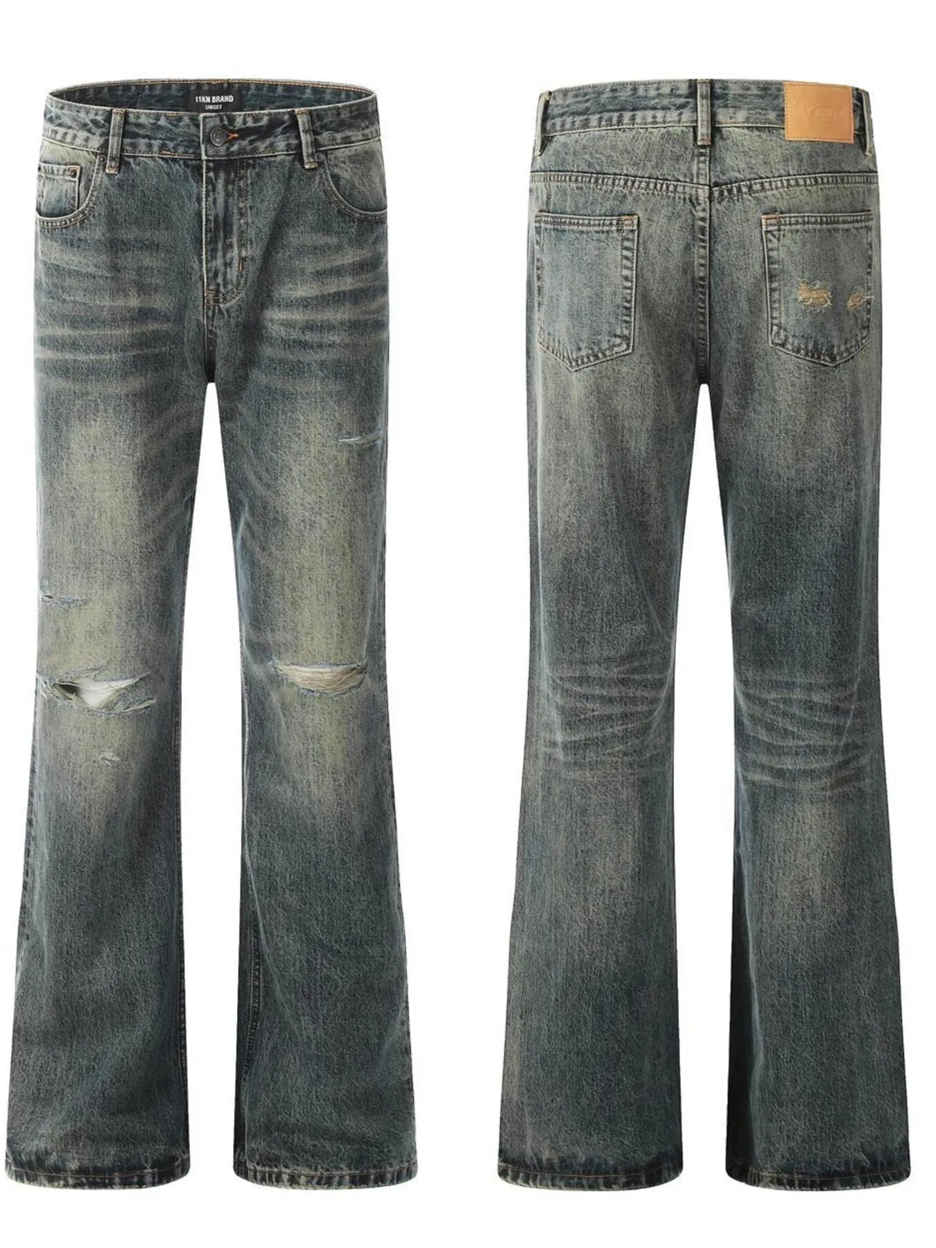 Men's Vintage Distressed Flare Jeans - Casual Fit Clothes