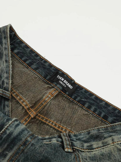 Men's Vintage Distressed Flare Jeans - Casual Fit Clothes