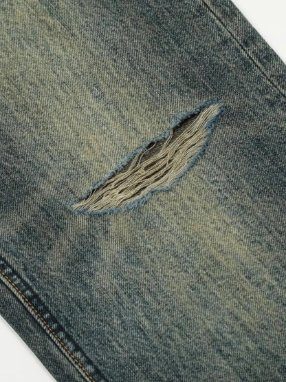 Men's Vintage Distressed Flare Jeans - Casual Fit Clothes