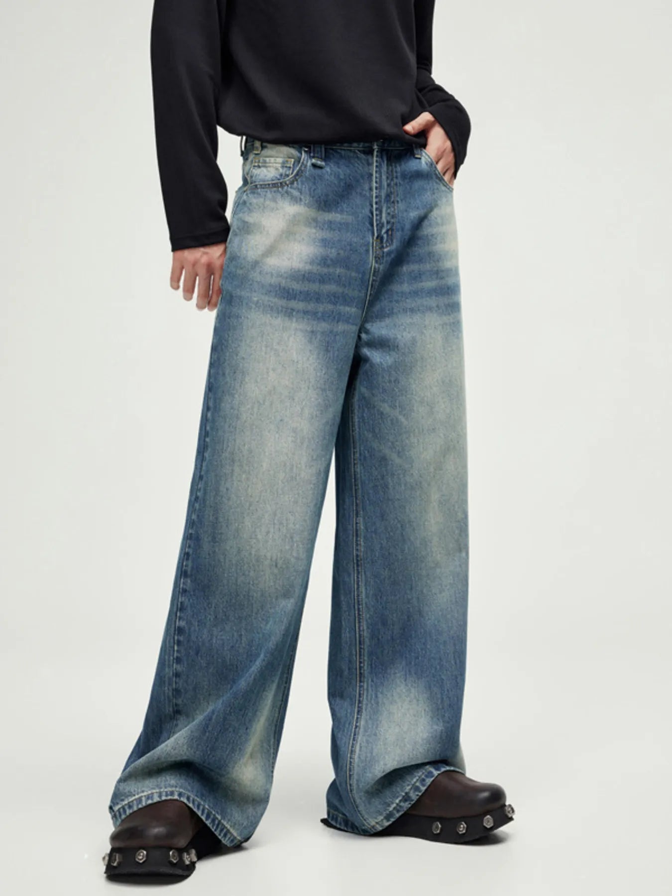 Men's Wide Leg Jeans - Casual Fit Clothes