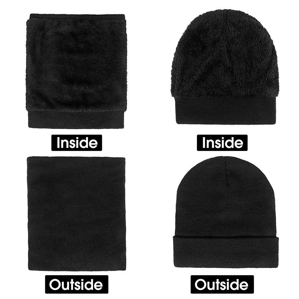 Mens Winter Beanie Hat And Neck Scarf Warmer Touch Screen Gloves Set - Casual Fit Clothes