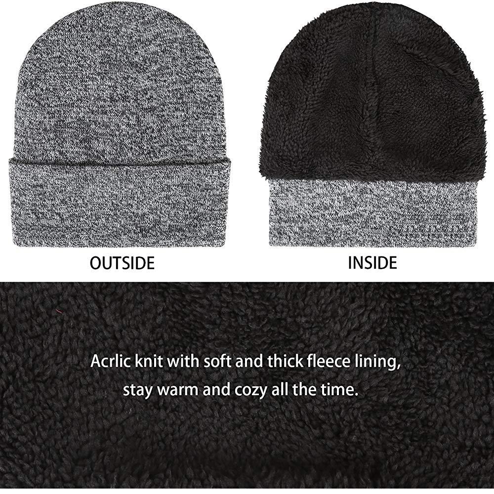 Mens Winter Beanie Hat And Neck Scarf Warmer Touch Screen Gloves Set - Casual Fit Clothes