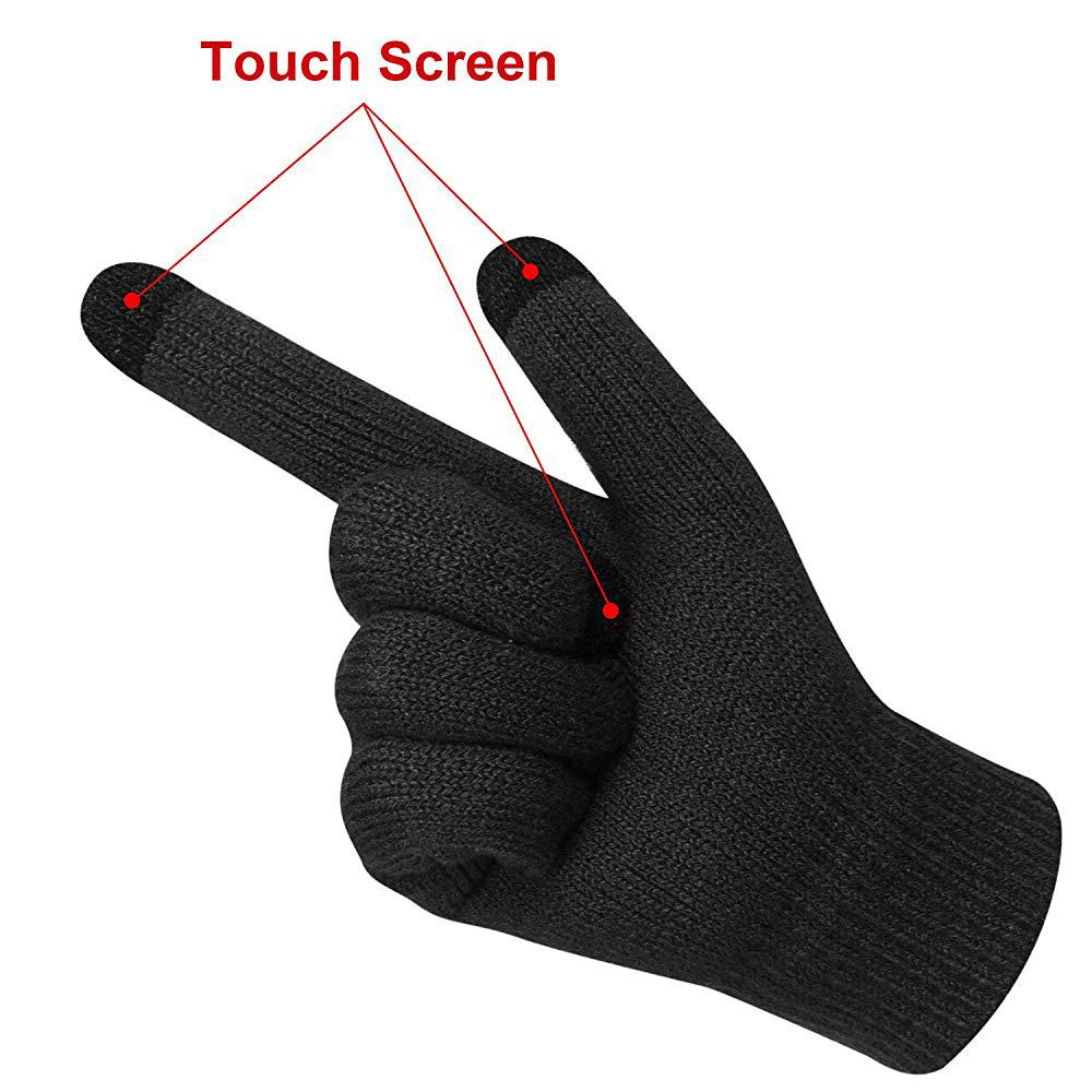 Mens Winter Beanie Hat And Neck Scarf Warmer Touch Screen Gloves Set - Casual Fit Clothes