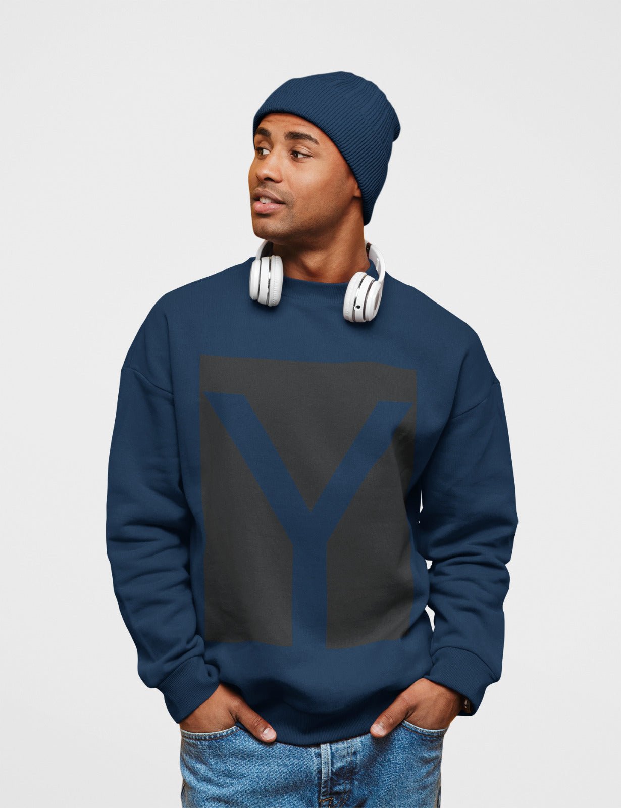 Mens Y Logo Crewneck Sweatshirt - Casual Fit Clothes