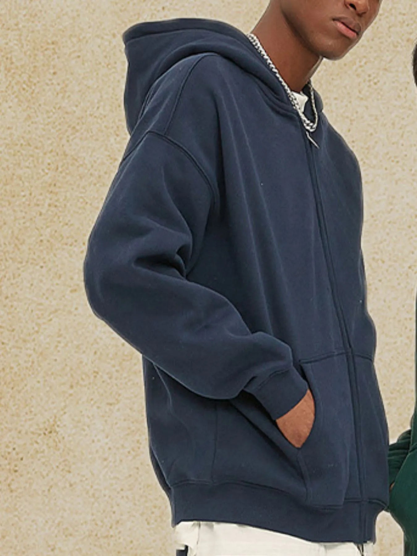 Men's Zip - Up Fleece Hoodie - Casual Fit Clothes