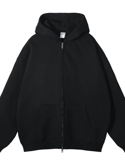 Men's Zip - Up Fleece Hoodie - Casual Fit Clothes