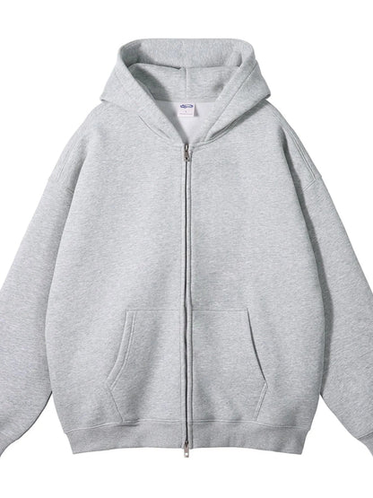 Men's Zip - Up Fleece Hoodie - Casual Fit Clothes