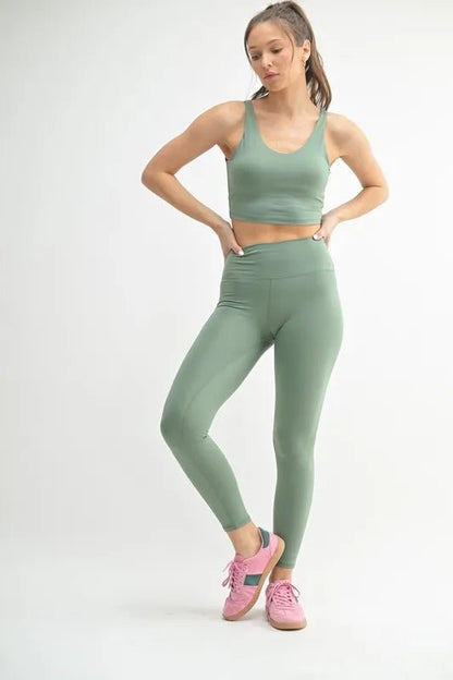 MONO B Venice Cloud Light Contour High - Waisted Leggings - Casual Fit Clothes