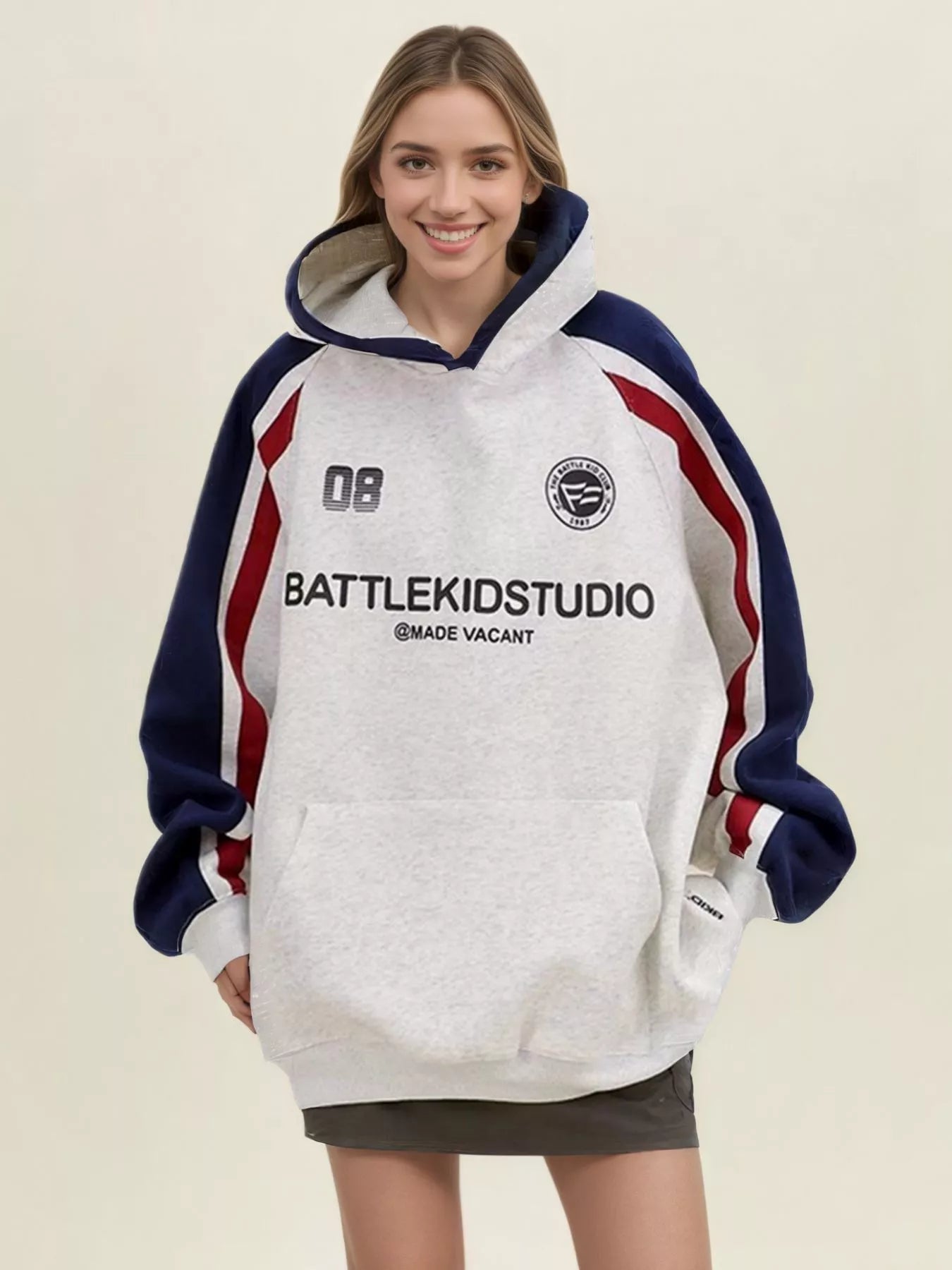 Oversized Raglan Sleeve Hoodie - Casual Fit Clothes