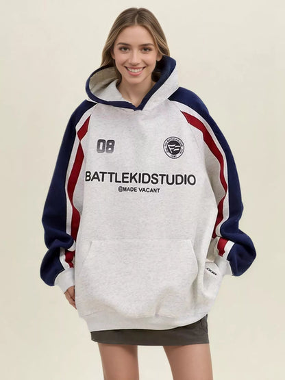 Oversized Raglan Sleeve Hoodie - Casual Fit Clothes