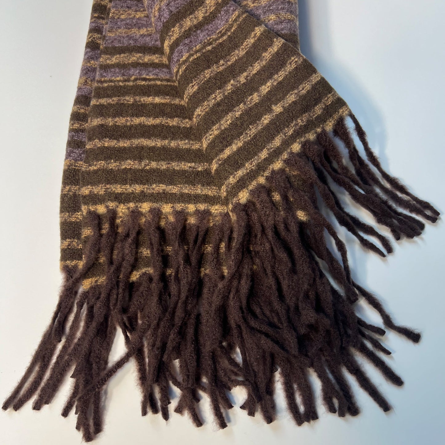 Purple Scarf with Fringe - Casual Fit Clothes