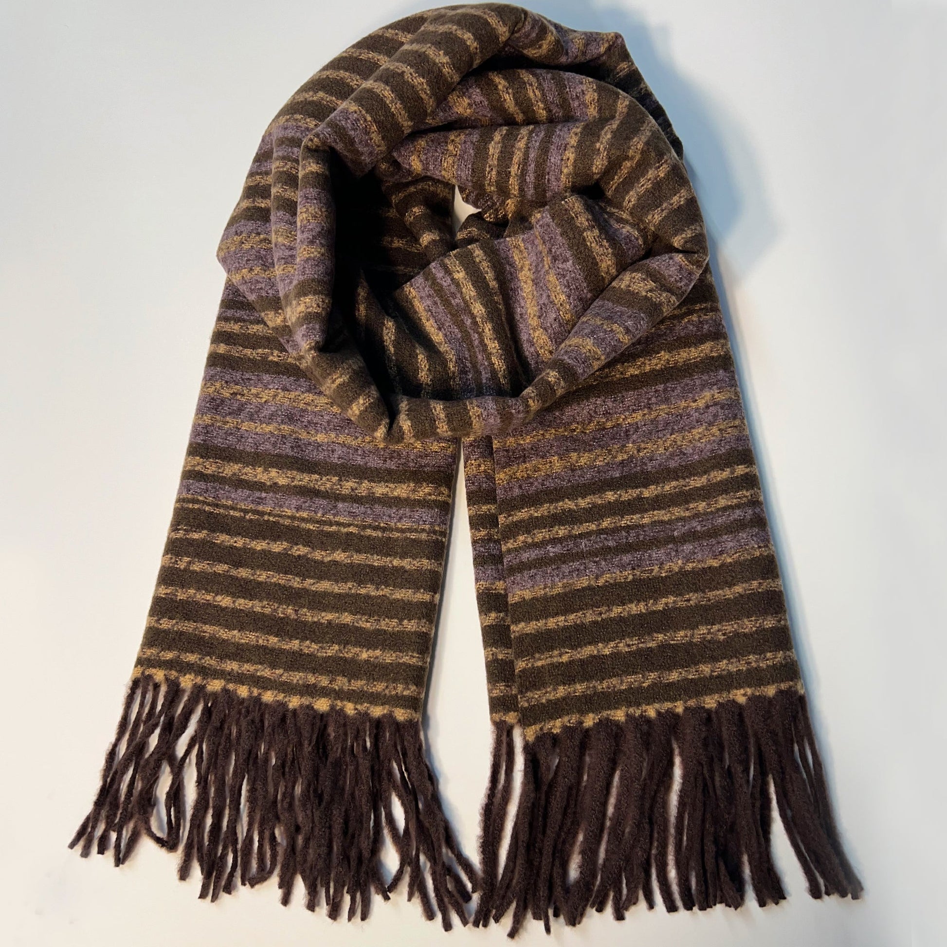 Purple Scarf with Fringe - Casual Fit Clothes