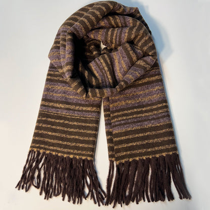 Purple Scarf with Fringe - Casual Fit Clothes