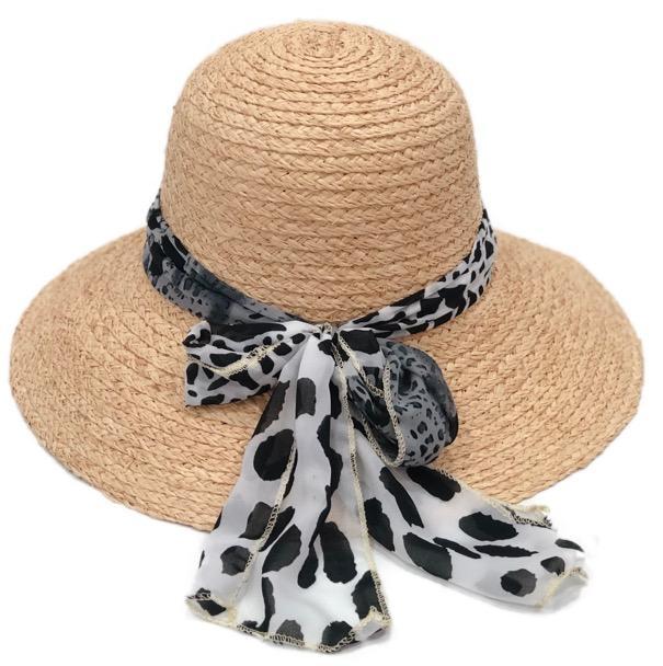 Raffia Leopard Sun Hat - Casual Fit Clothes
