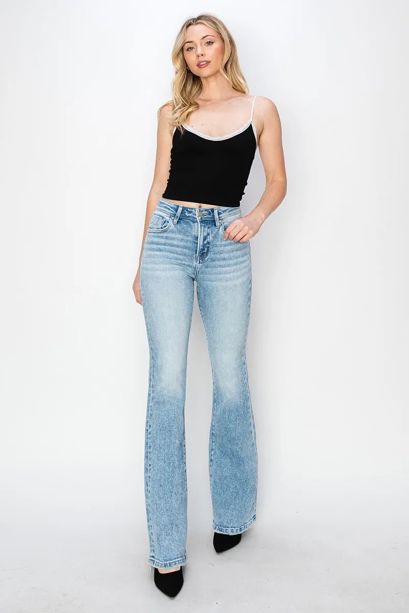 RISEN High Rise Bootcut Jeans - Casual Fit Clothes