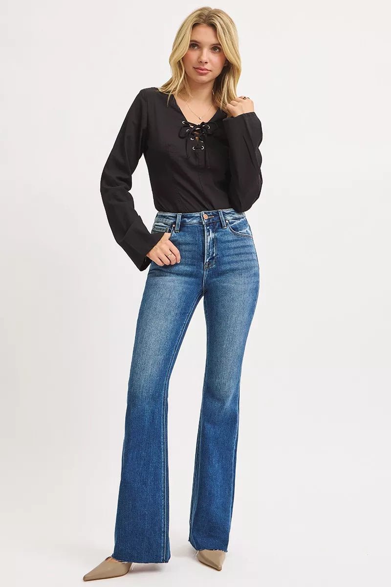 RISEN High Rise Flare Jeans - Casual Fit Clothes