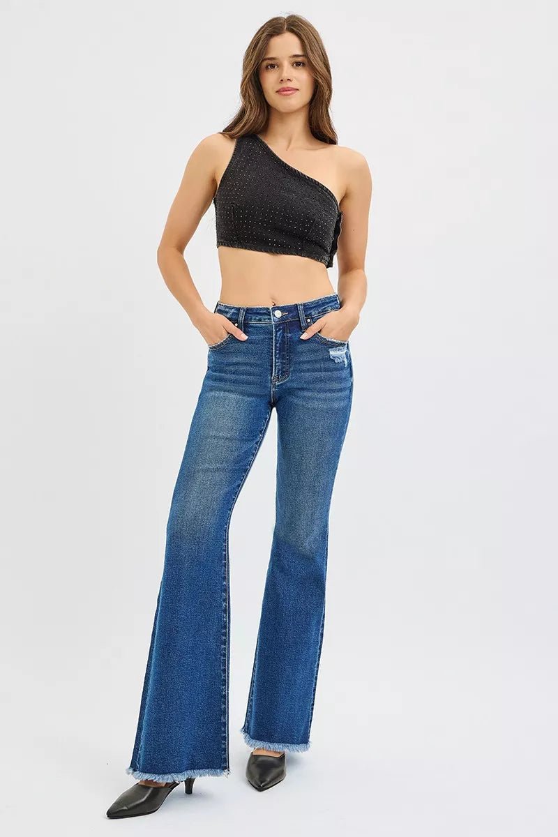 RISEN High Rise Flare Jeans - Casual Fit Clothes