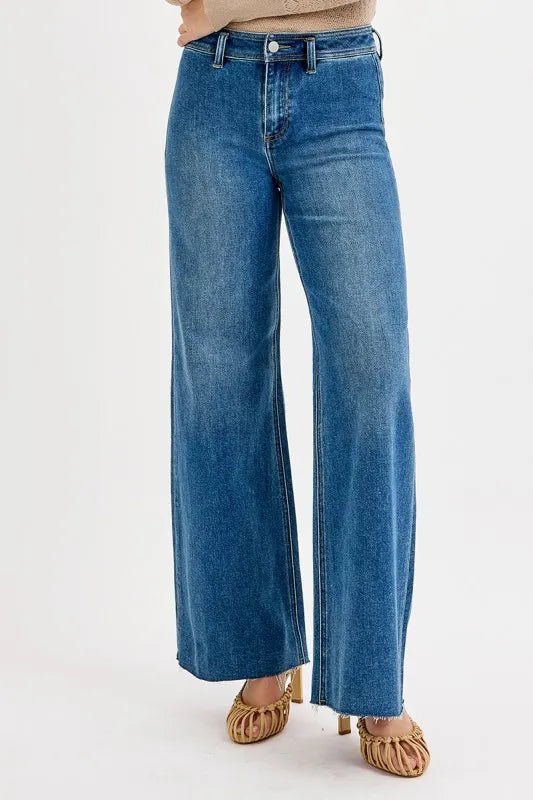 RISEN High - Waisted Wide Leg Jeans - Casual Fit Clothes