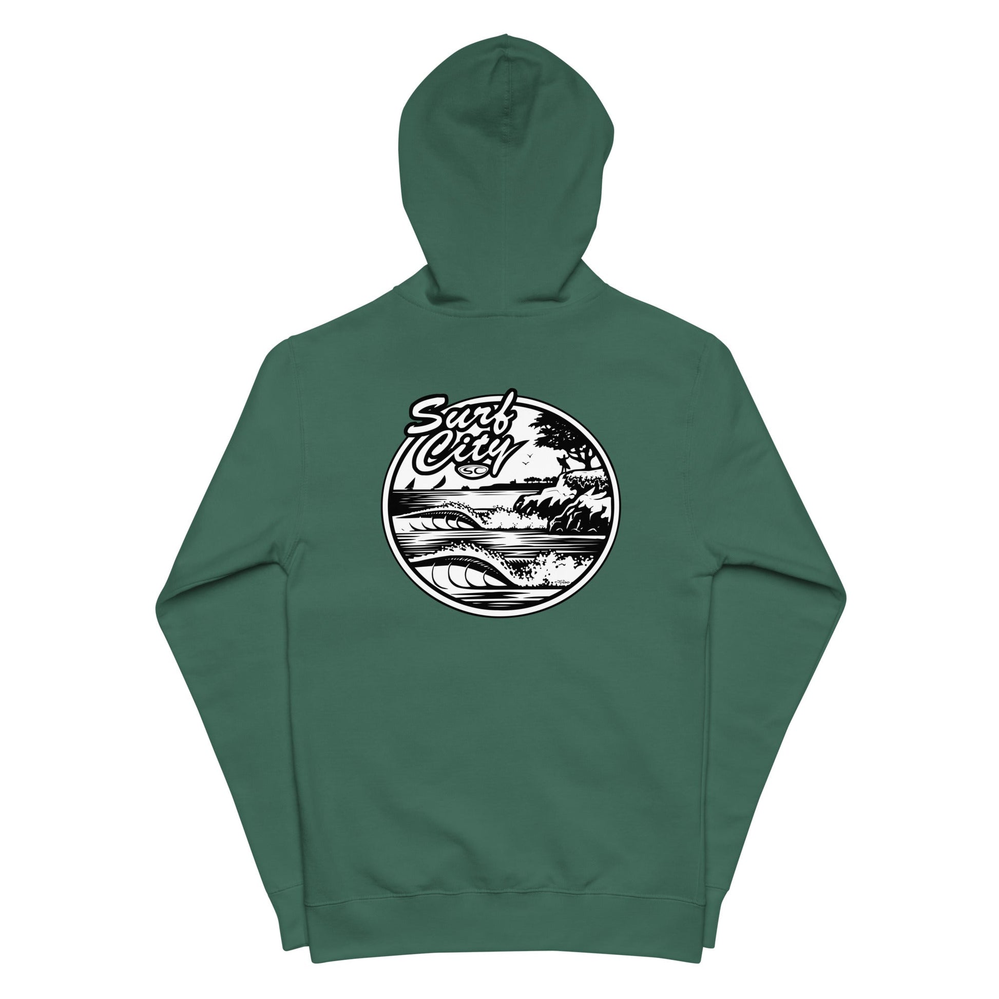 Santa Cruz Surf Shop " SURF CITY" Premium Mens Zip Hoodie - Casual Fit Clothes