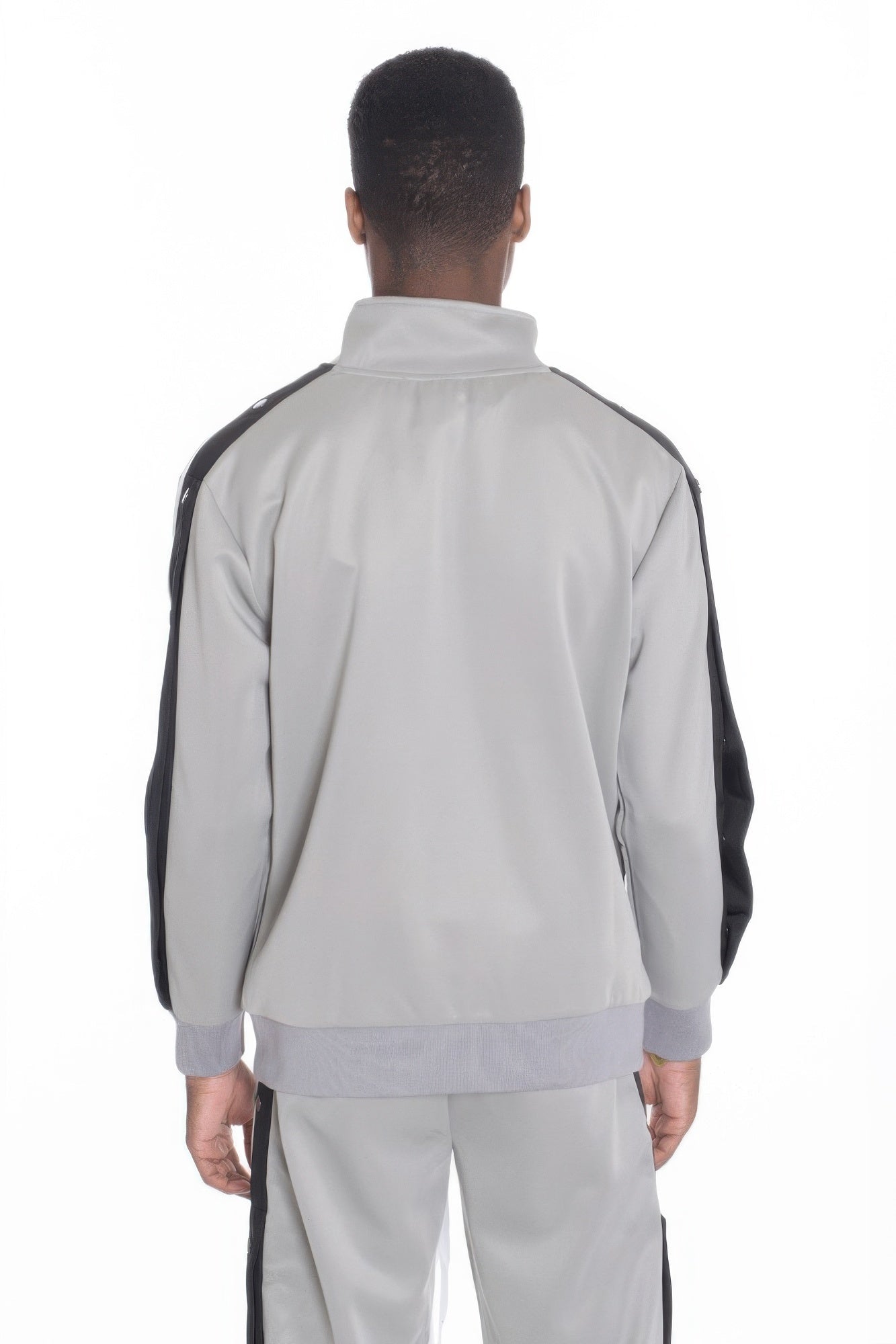 Snap Button Track Jacket - Casual Fit Clothes