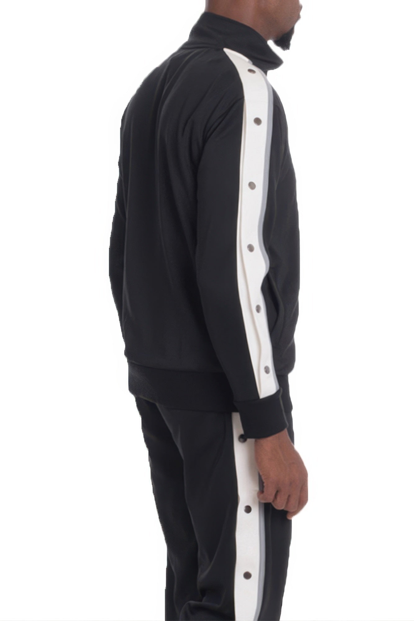 Snap Button Track Jacket - Casual Fit Clothes