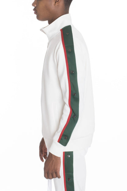 Snap Button Track Jacket - Casual Fit Clothes