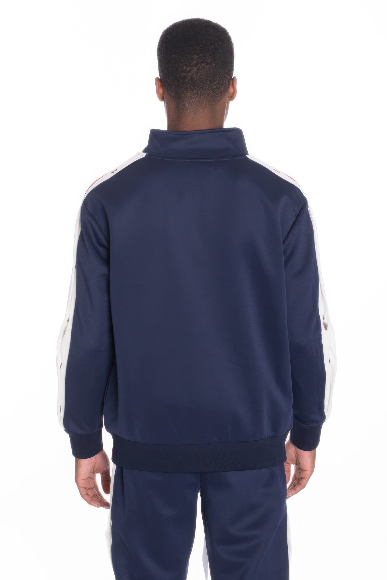 Snap Button Track Jacket - Casual Fit Clothes