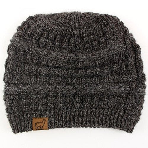 Textured Alpaca Slouch Beanie - Casual Fit Clothes