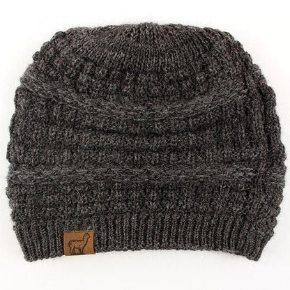 Textured Alpaca Slouch Beanie - Casual Fit Clothes