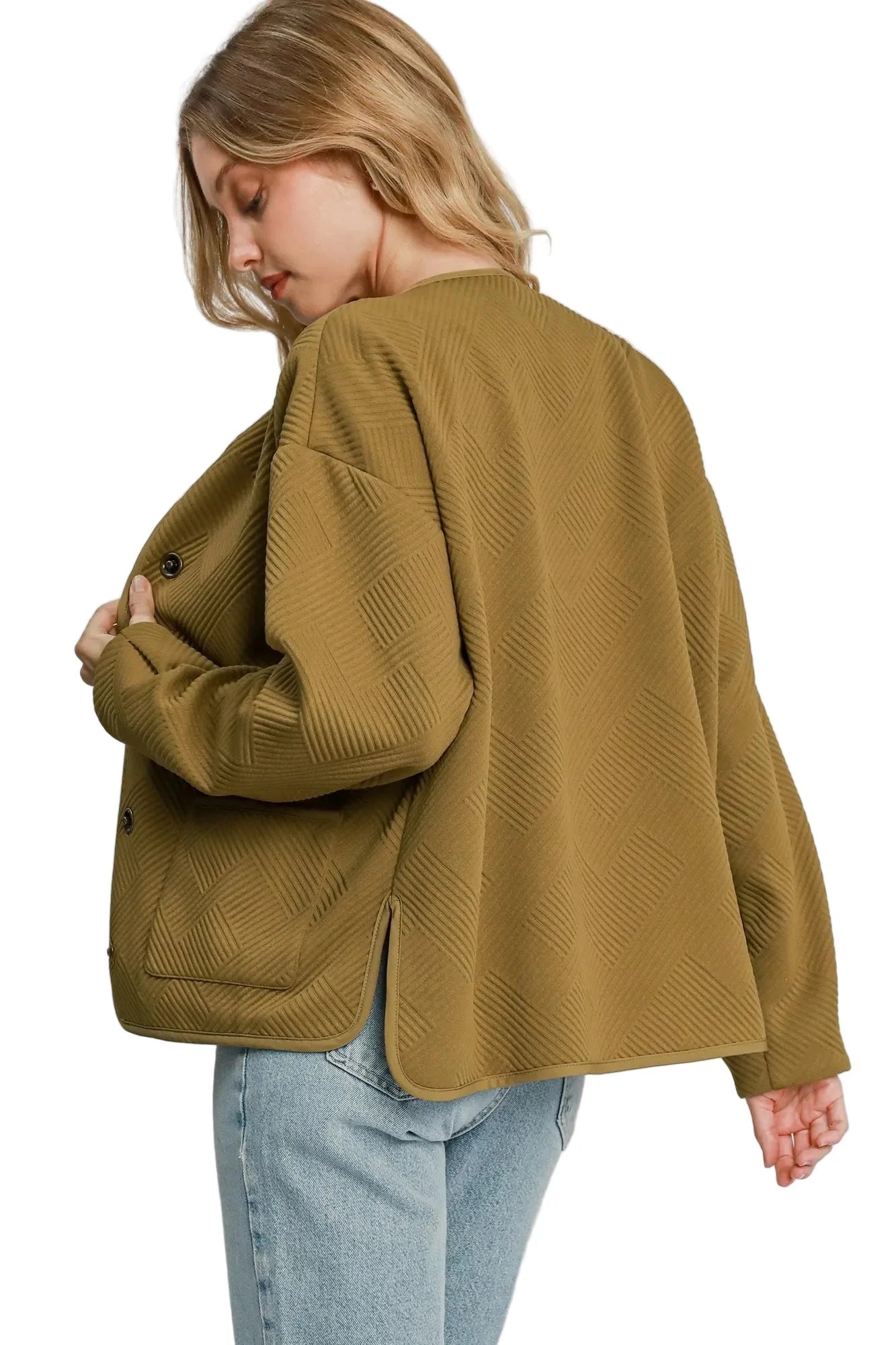 Textured Jacquard Jacket - Casual Fit Clothes