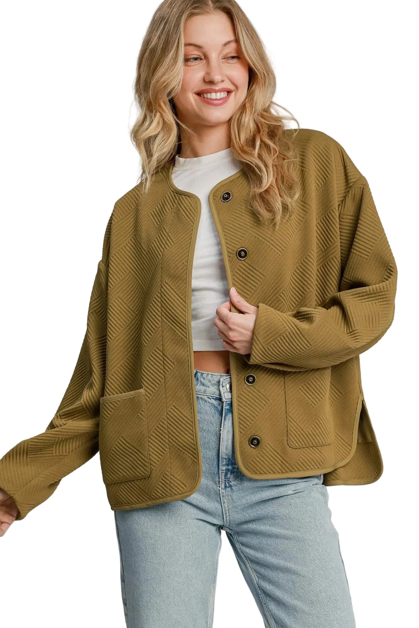 Textured Jacquard Jacket - Casual Fit Clothes
