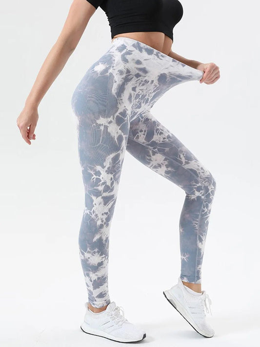 Tie - Dye High Waist Active Leggings - Casual Fit Clothes