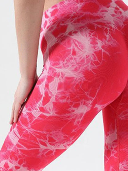 Tie - Dye High Waist Active Leggings - Casual Fit Clothes