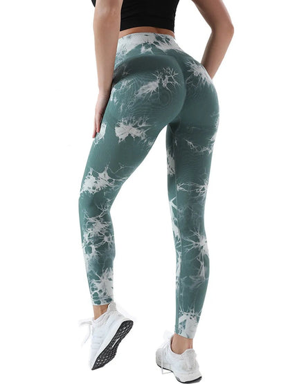 Tie - Dye High Waist Active Leggings - Casual Fit Clothes