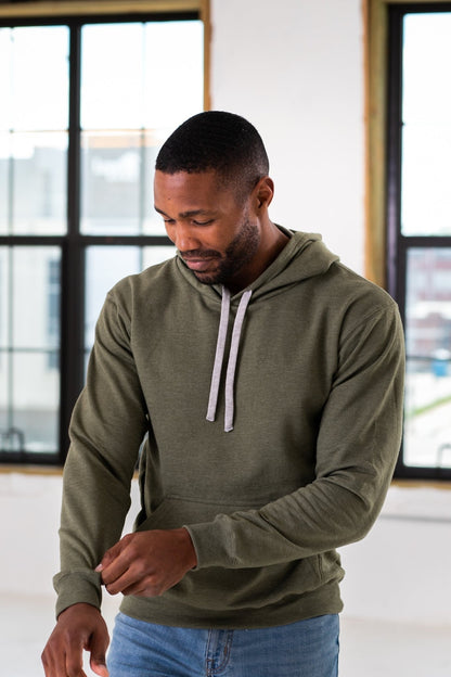 Unisex Heathered Fleece Hood - Casual Fit Clothes