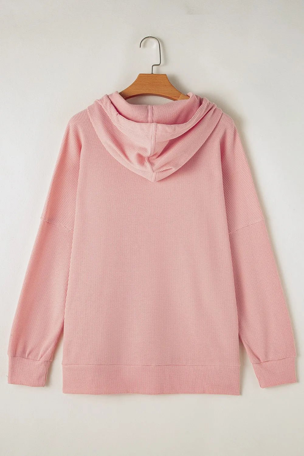 Waffle - Knit Long Sleeve Hoodie - Casual Fit Clothes