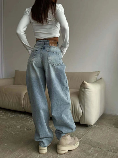 Wide Leg Jeans - Casual Fit Clothes