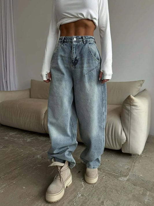 Wide Leg Jeans - Casual Fit Clothes